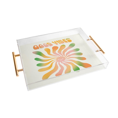 gnomeapple Good Vibes Cute Sunshine Acrylic Tray