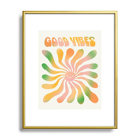 gnomeapple Good Vibes Cute Sunshine Metal Framed Art Print