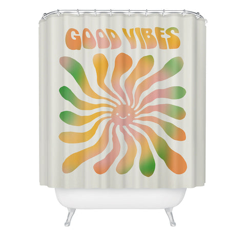 gnomeapple Good Vibes Cute Sunshine Shower Curtain