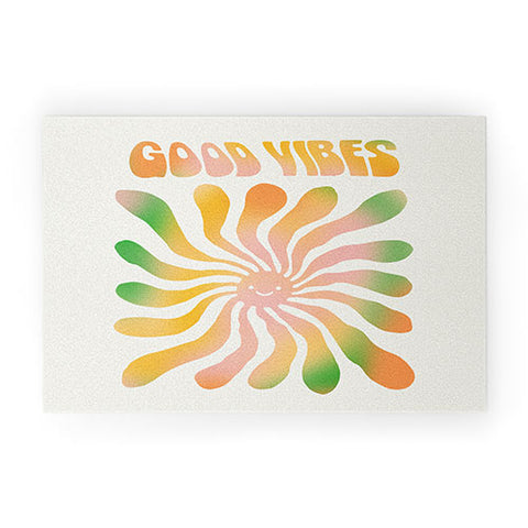 gnomeapple Good Vibes Cute Sunshine Welcome Mat
