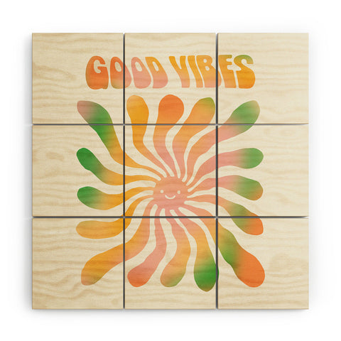 gnomeapple Good Vibes Cute Sunshine Wood Wall Mural