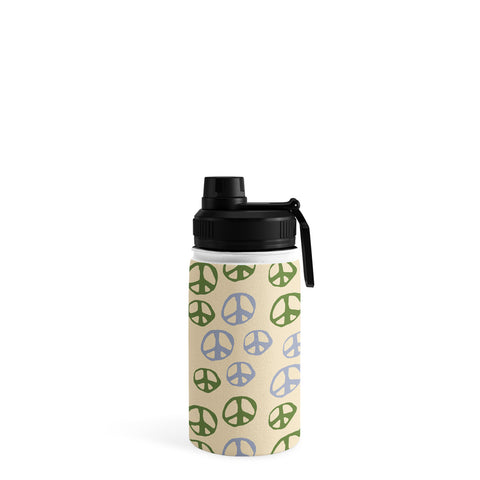 gnomeapple Handdrawn Peace Symbol Pattern Water Bottle