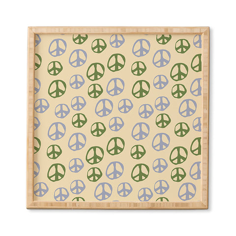 gnomeapple Handdrawn Peace Symbol Pattern Framed Wall Art