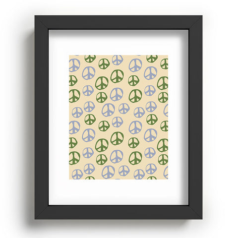 gnomeapple Handdrawn Peace Symbol Pattern Recessed Framing Rectangle