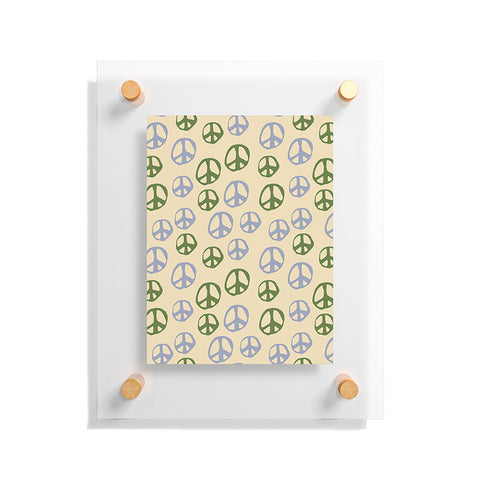 gnomeapple Handdrawn Peace Symbol Pattern Floating Acrylic Print