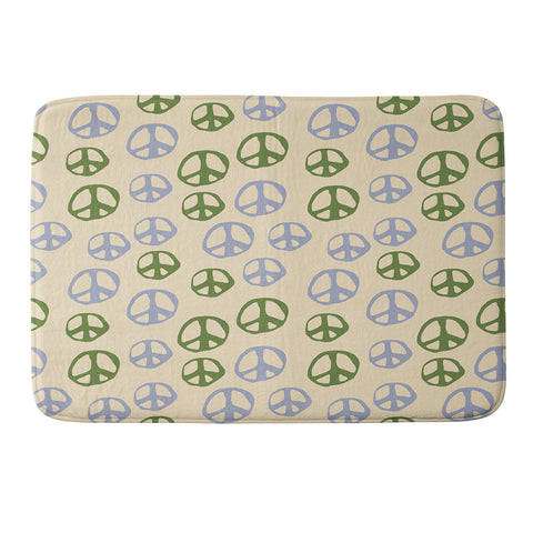 gnomeapple Handdrawn Peace Symbol Pattern Memory Foam Bath Mat