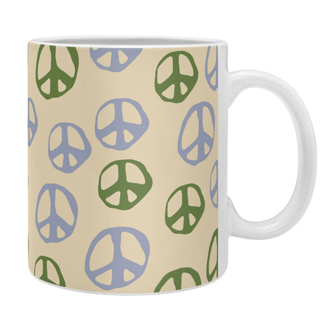 gnomeapple Handdrawn Peace Symbol Pattern Coffee Mug