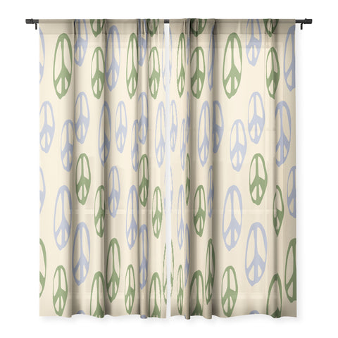 gnomeapple Handdrawn Peace Symbol Pattern Sheer Non Repeat