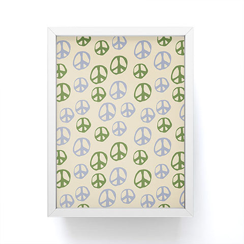 gnomeapple Handdrawn Peace Symbol Pattern Framed Mini Art Print