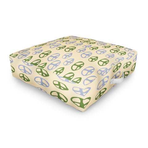 gnomeapple Handdrawn Peace Symbol Pattern Outdoor Floor Cushion