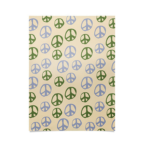 gnomeapple Handdrawn Peace Symbol Pattern Poster