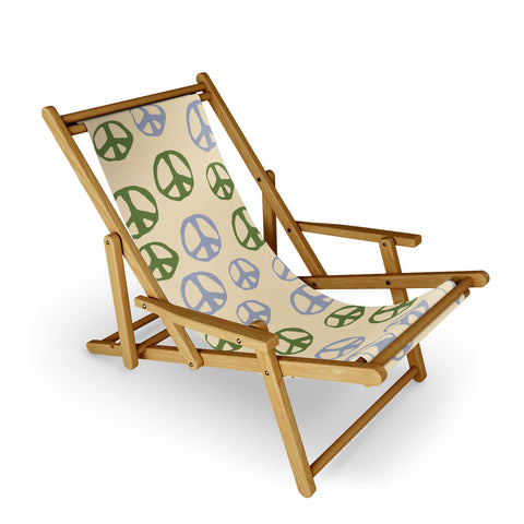 gnomeapple Handdrawn Peace Symbol Pattern Sling Chair