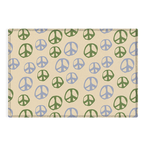 gnomeapple Handdrawn Peace Symbol Pattern Outdoor Rug