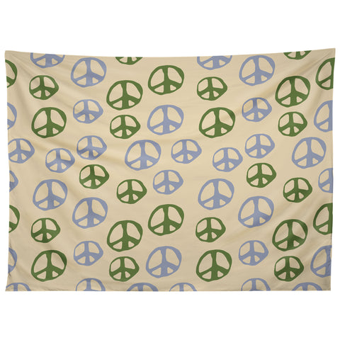 gnomeapple Handdrawn Peace Symbol Pattern Tapestry
