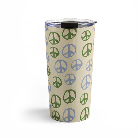 gnomeapple Handdrawn Peace Symbol Pattern Travel Mug