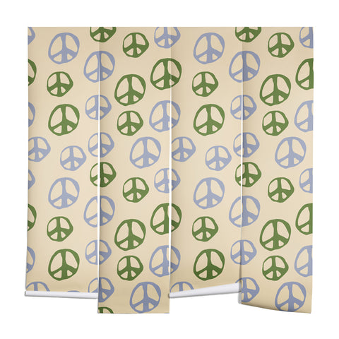 gnomeapple Handdrawn Peace Symbol Pattern Wall Mural