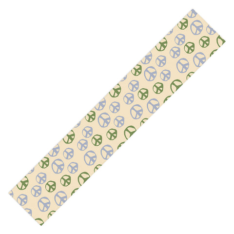 gnomeapple Handdrawn Peace Symbol Pattern Table Runner