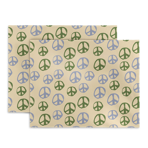 gnomeapple Handdrawn Peace Symbol Pattern Placemat