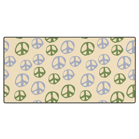gnomeapple Handdrawn Peace Symbol Pattern Desk Mat