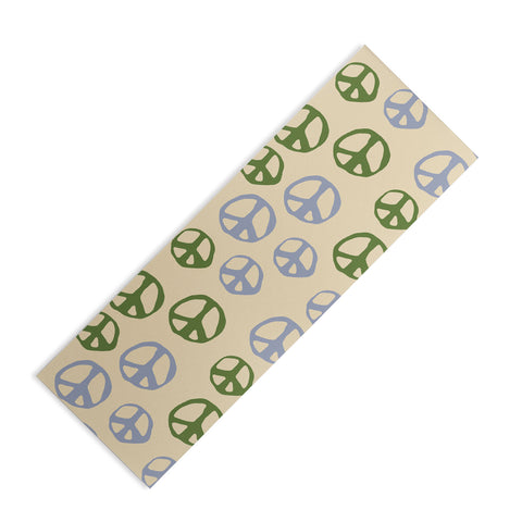 gnomeapple Handdrawn Peace Symbol Pattern Yoga Mat