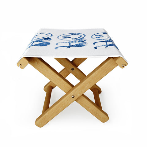 gnomeapple HOHOHO groovy typography blue Folding Stool