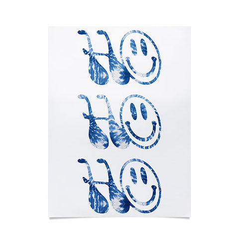 gnomeapple HOHOHO groovy typography blue Poster