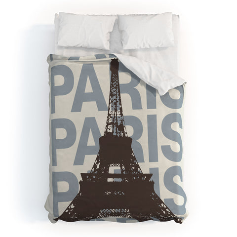 gnomeapple Paris France Poster Art Duvet Cover