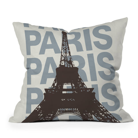 gnomeapple Paris France Poster Art Throw Pillow