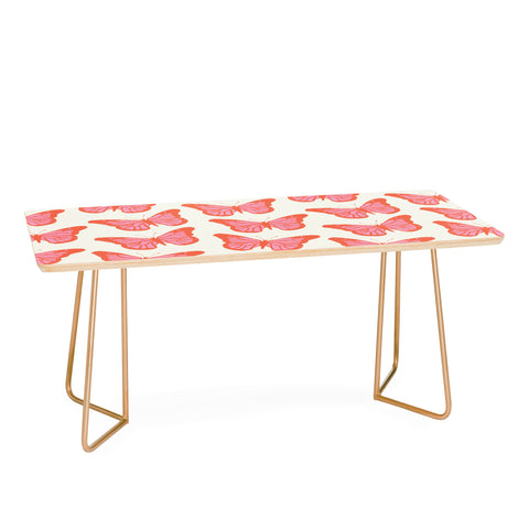 gnomeapple Pink and Orange Butterflies Coffee Table