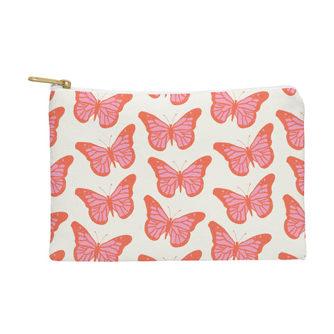 gnomeapple Pink and Orange Butterflies Pouch