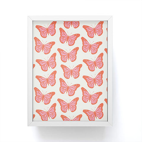 gnomeapple Pink and Orange Butterflies Framed Mini Art Print