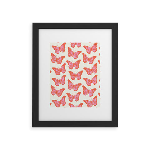 gnomeapple Pink and Orange Butterflies Framed Art Print
