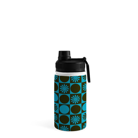gnomeapple Retro Checkered Pattern Muted Water Bottle