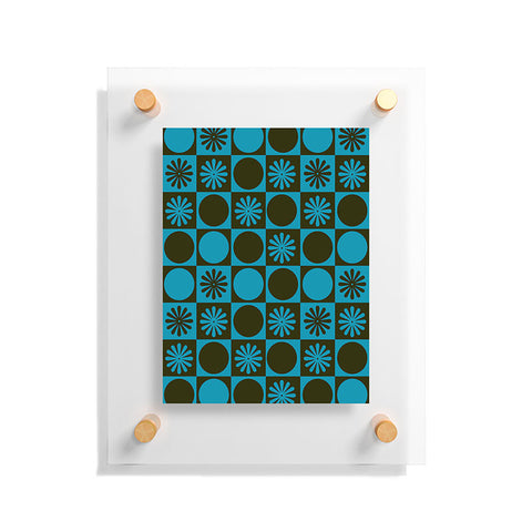 gnomeapple Retro Checkered Pattern Muted Floating Acrylic Print