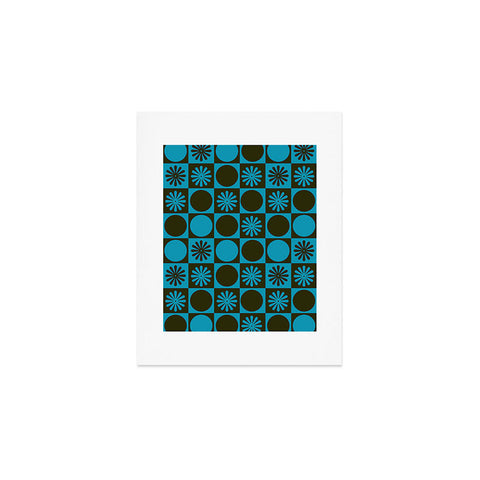gnomeapple Retro Checkered Pattern Muted Art Print