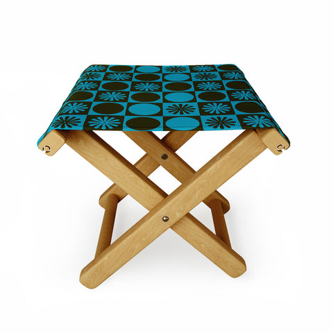 gnomeapple Retro Checkered Pattern Muted Folding Stool