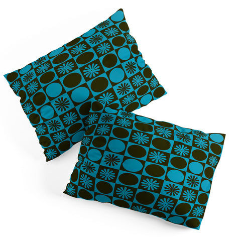 gnomeapple Retro Checkered Pattern Muted Pillow Shams