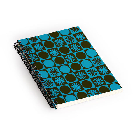 gnomeapple Retro Checkered Pattern Muted Spiral Notebook