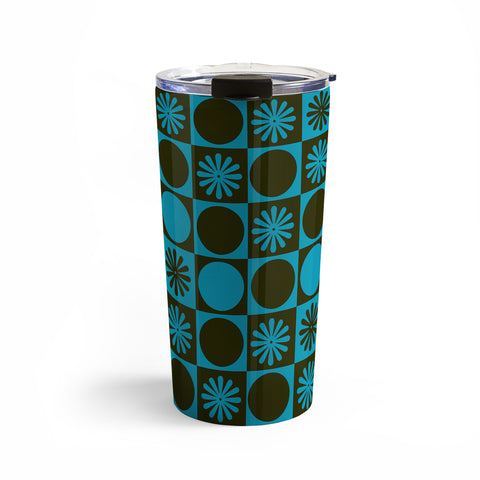 gnomeapple Retro Checkered Pattern Muted Travel Mug