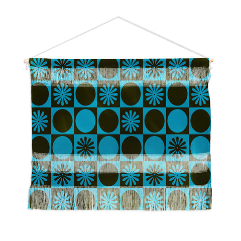gnomeapple Retro Checkered Pattern Muted Wall Hanging Landscape