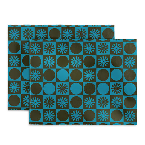 gnomeapple Retro Checkered Pattern Muted Placemat