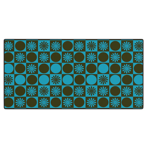 gnomeapple Retro Checkered Pattern Muted Desk Mat