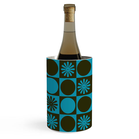gnomeapple Retro Checkered Pattern Muted Wine Chiller