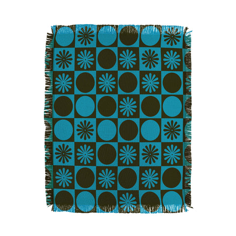 gnomeapple Retro Checkered Pattern Muted Throw Blanket