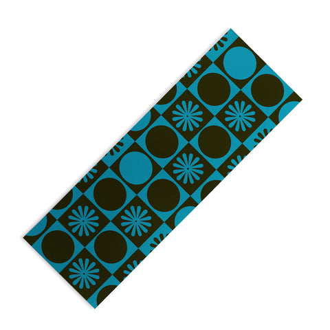 gnomeapple Retro Checkered Pattern Muted Yoga Mat