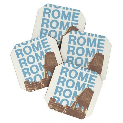 gnomeapple Rome Italy Poster Art Coaster Set