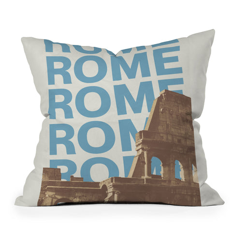gnomeapple Rome Italy Poster Art Throw Pillow