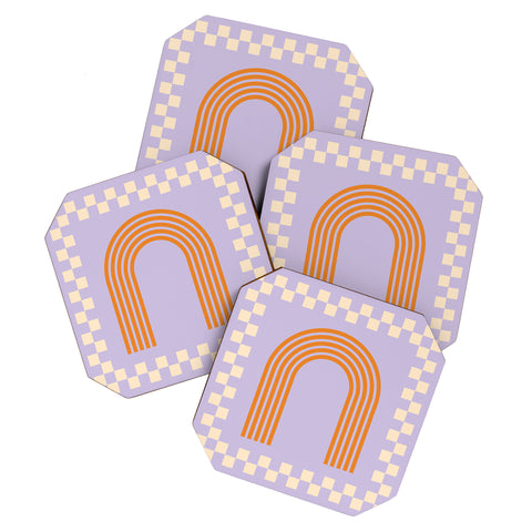 Grace Chess Rainbow Lilac and orange Coaster Set