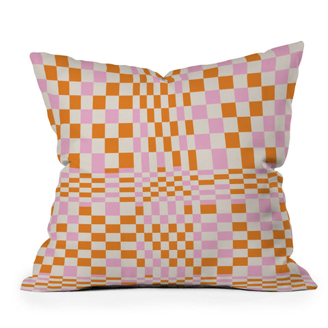 Grace Colorful Checkered Pattern Outdoor Throw Pillow