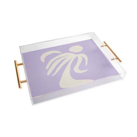 Grace Palm Lilac Acrylic Tray